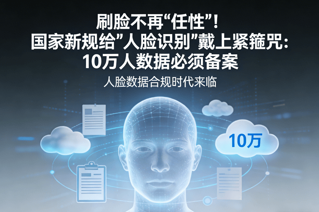 刷脸不再"任性"!国家新规给"人脸识别"戴上紧箍咒:10万人数据必须备案