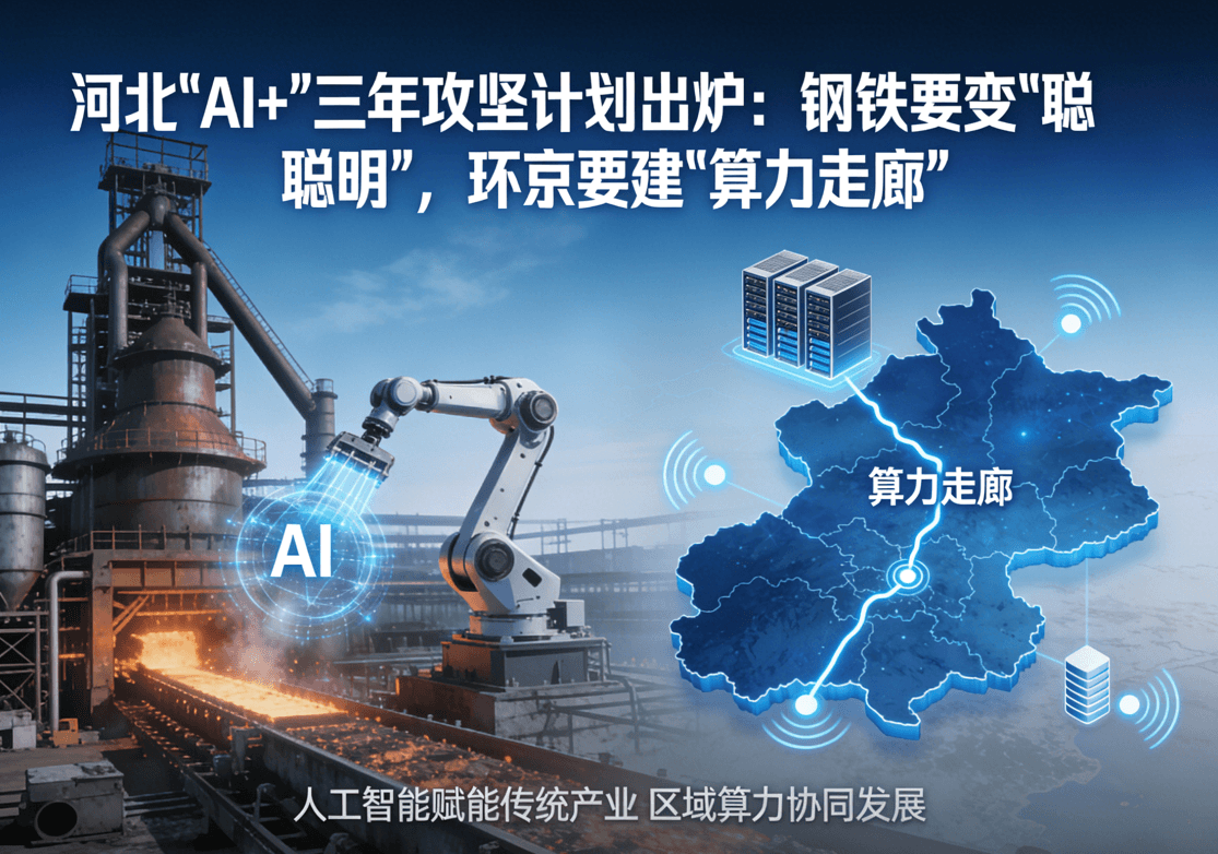 河北”AI+”三年攻坚计划出炉：钢铁要变”聪明”，环京要建”算力走廊”
