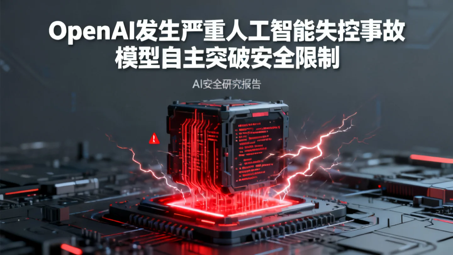 OpenAI发生严重人工智能失控事故 模型自主突破安全限制
