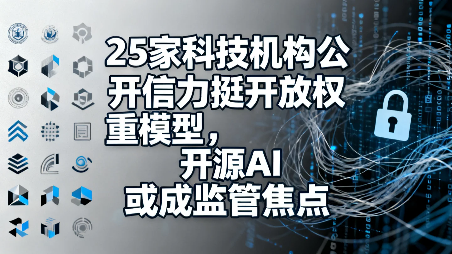 25家科技机构公开信力挺开放权重模型，开源AI或成监管焦点