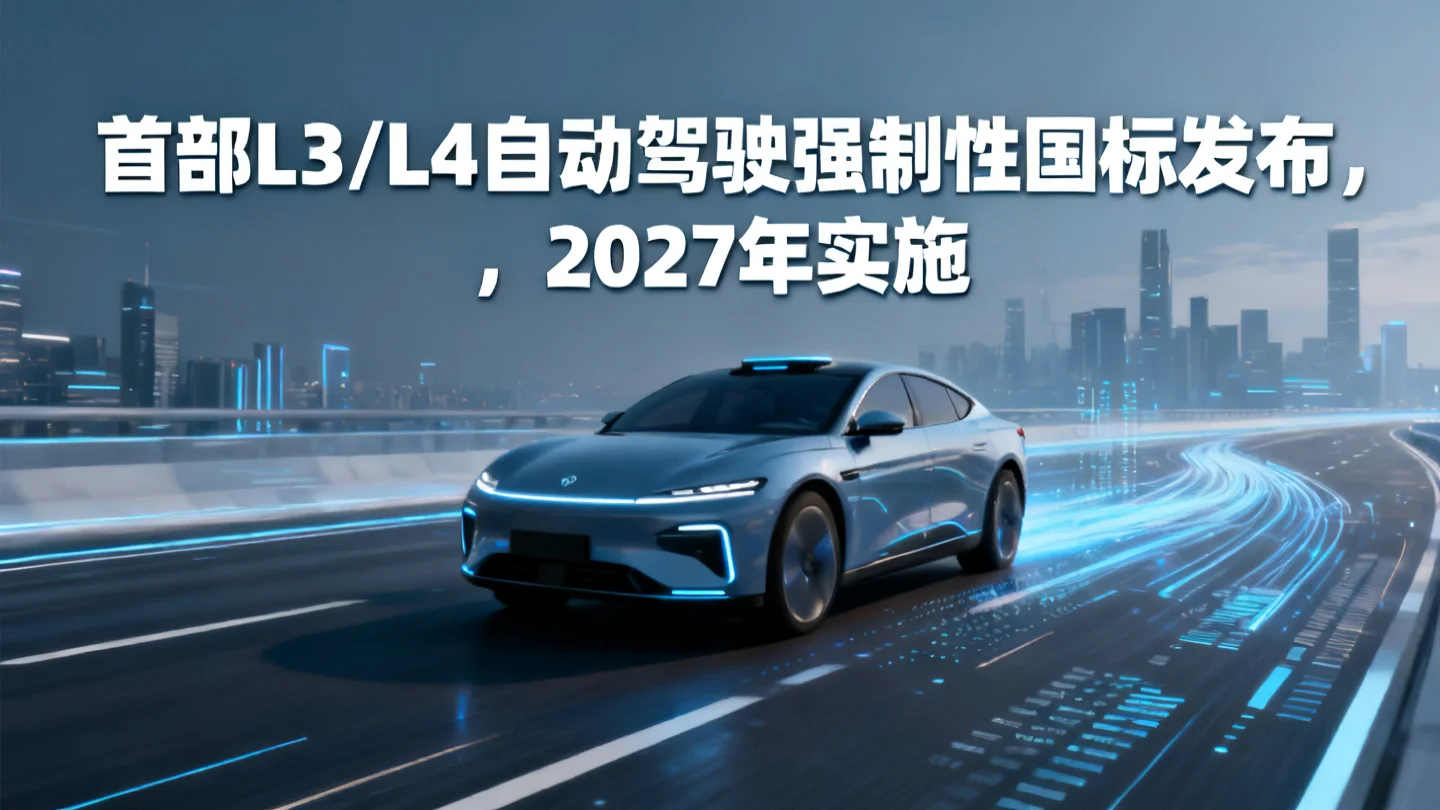 首部L3/L4自动驾驶强制性国标发布,2027年实施