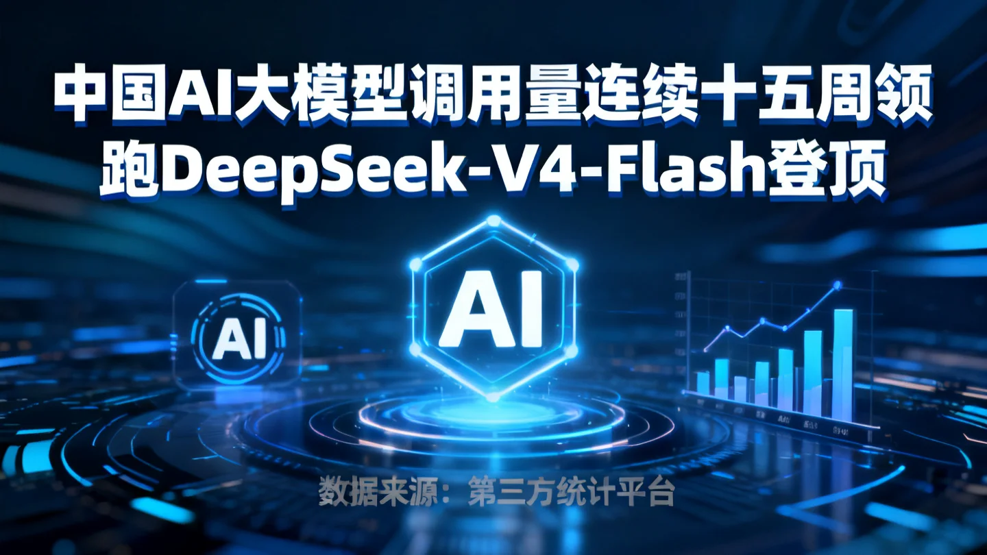 中国AI大模型调用量连续十五周领跑 DeepSeek-V4-Flash登顶