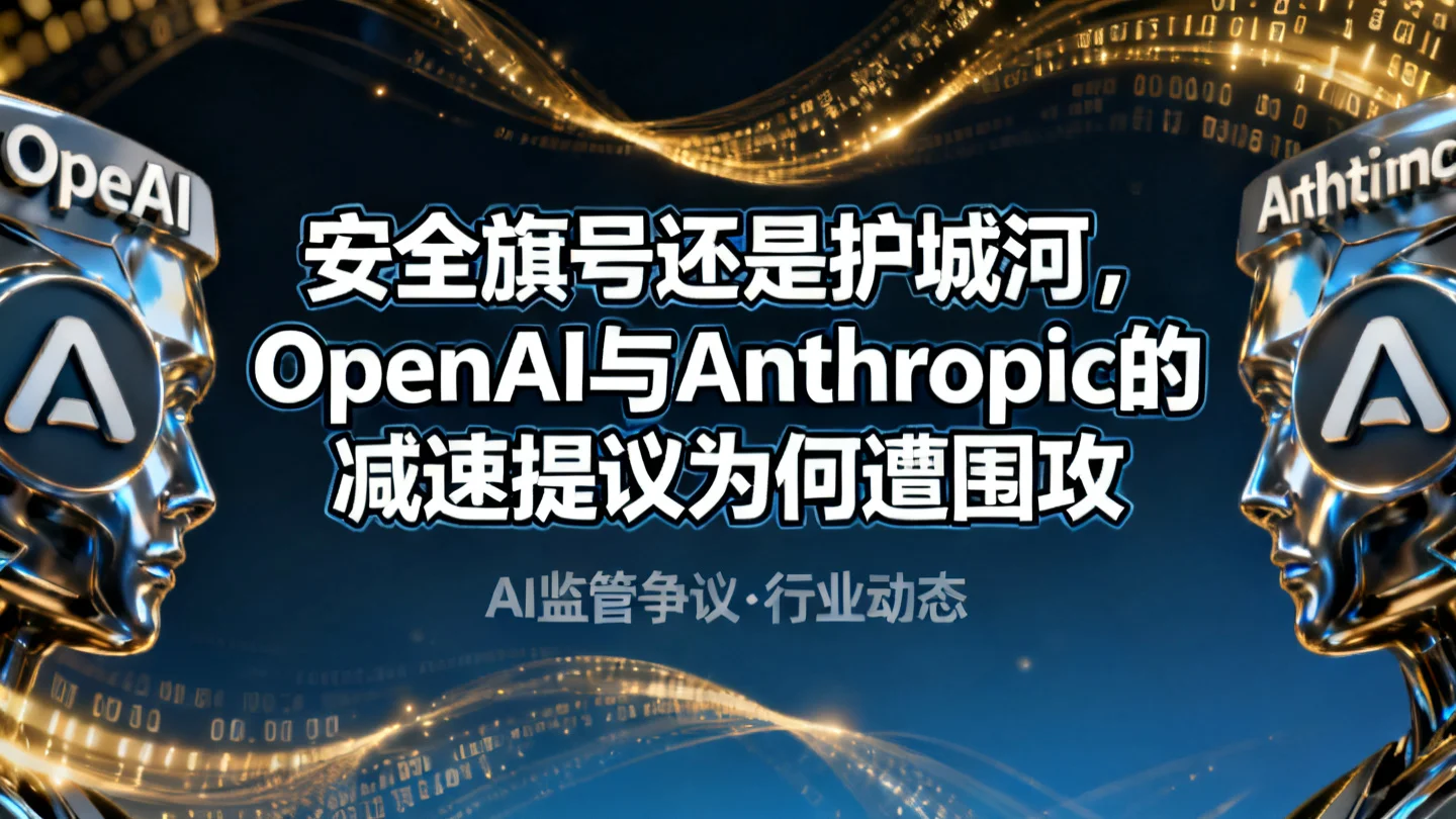 安全旗号还是护城河，OpenAI 与 Anthropic 的减速提议为何遭围攻