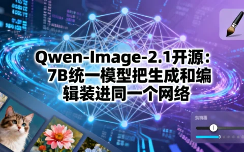 Qwen-Image-2.1开源：7B统一模型把生成和编辑装进同一个网络
